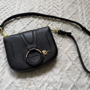 See By Chloe Black Crossbody Bag with Gold Details